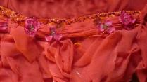 belly dance costume - belet - coral / fucia with flowers