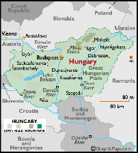 map of Hungary - Magyarorsz�g